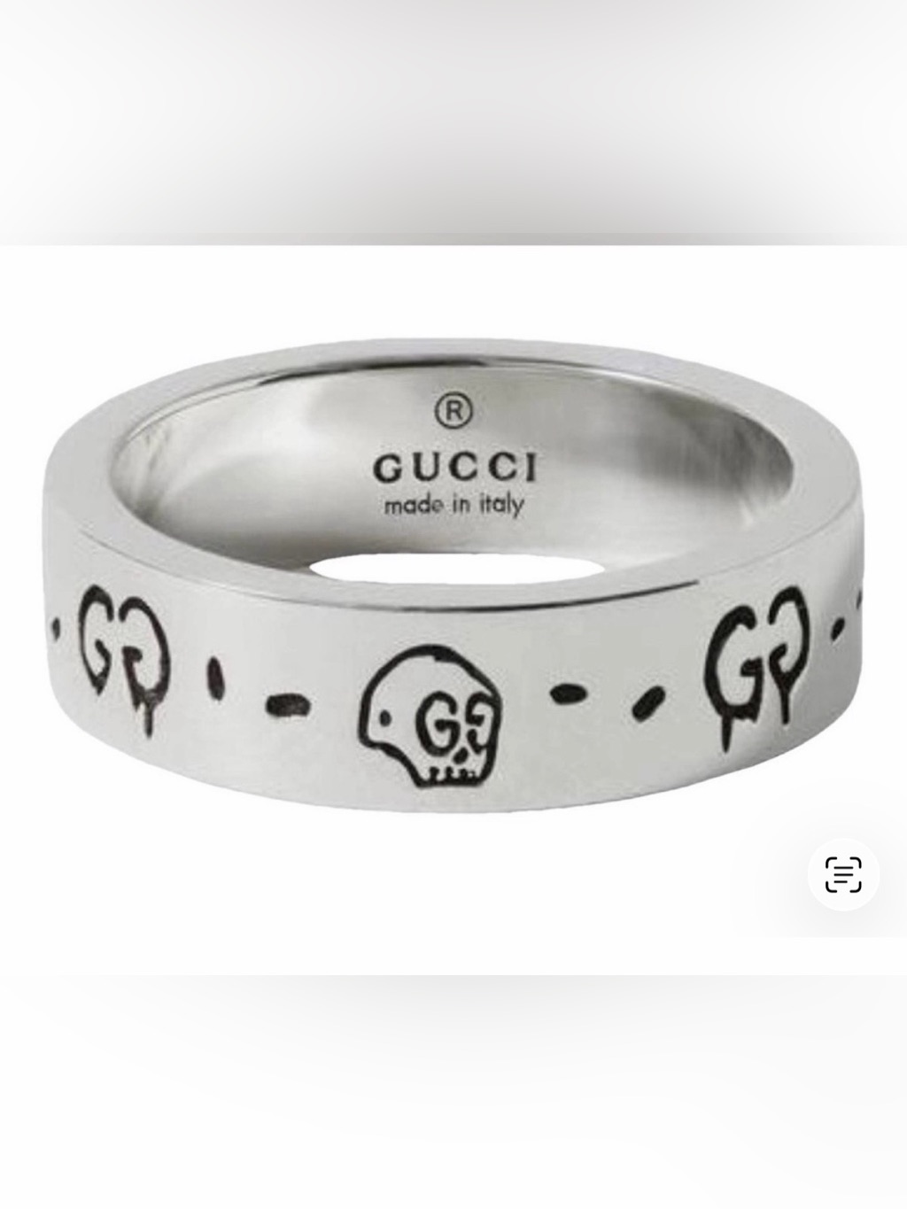 Gucci Logo Engraved And Ghost Sliver Ring Gucci Logo Engraved And Ghost Sliver Ring